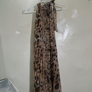 Costa Blaca Animal print hulter pleated dress